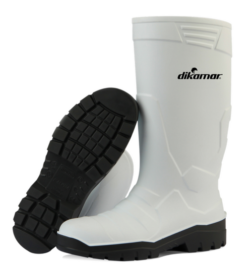 Steel Toe PU Boot - Dikamar WHITE
