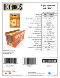 HOTHANDS® SUPER WARMERS (40 Packets)