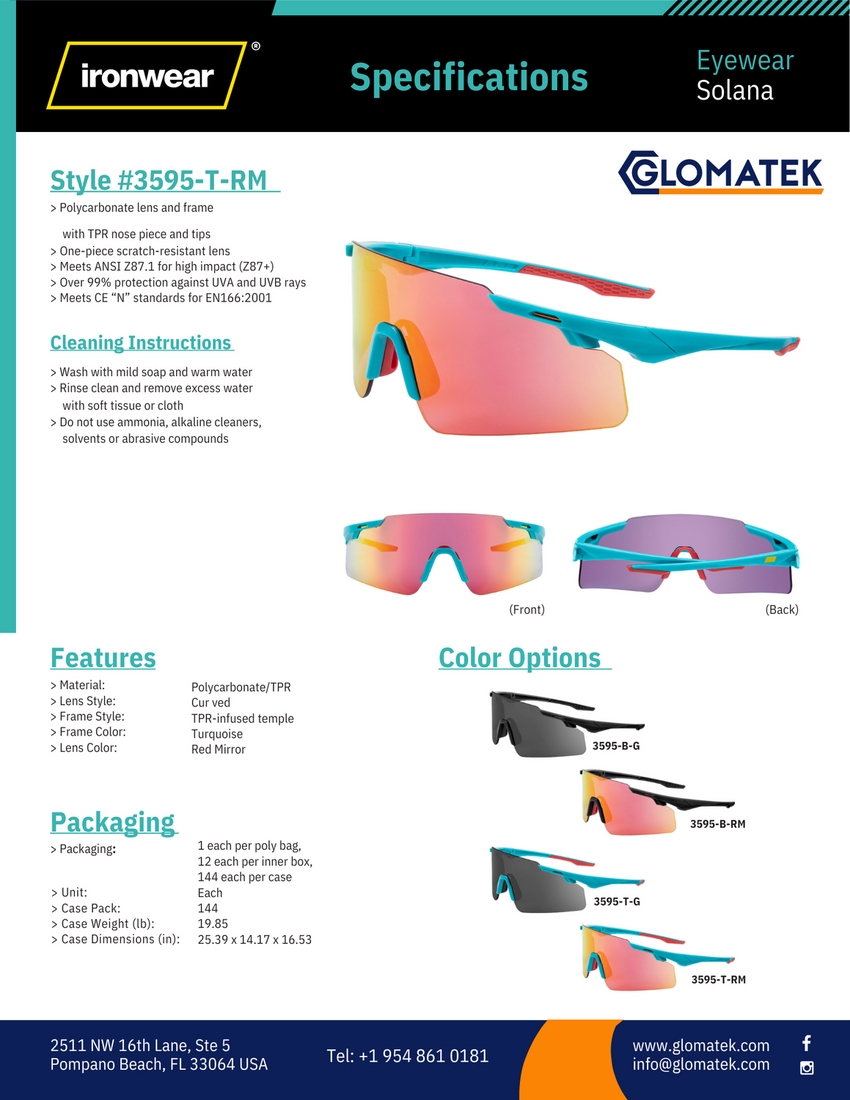 Safety Glasses - Solana 3595