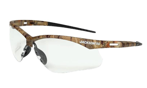 Anti-Fog Safety Glasses - Camo/Clear - Jackson Safety - Box of 12