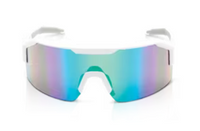 Anti Scratch - White Frame Safety Glasses - Green Mirror - Maxview+