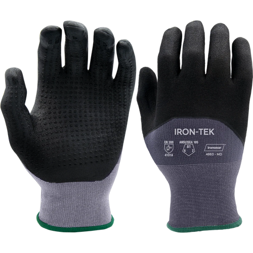 Ironwear 4863 - Iron-Tek A1 Cut Gloves, PU Palm & Knuckles