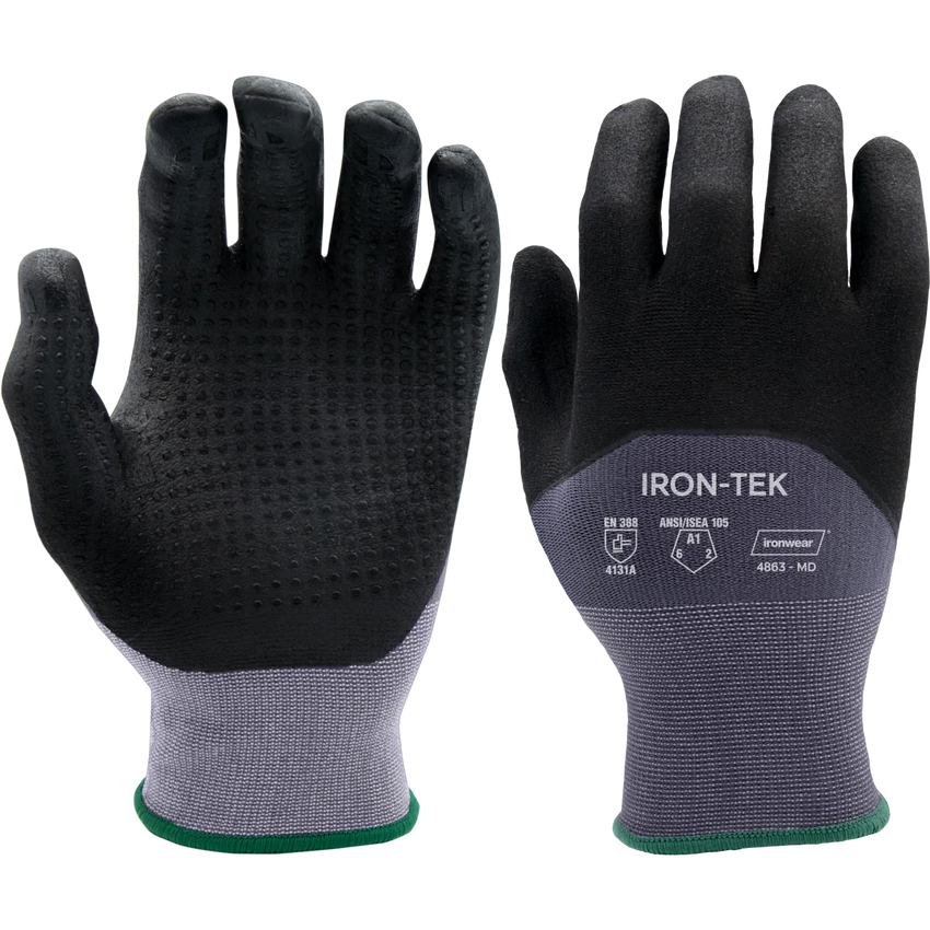 Ironwear 4863 - Iron-Tek A1 Cut Gloves, PU Palm & Knuckles